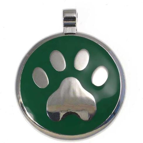 LuckyPet Paw Print Enamel Jewelry Pet ID Tag for Dogs and Cats, Personalized Engraving on The Back Side, Large (1 & 3/16 inches), Pink in Saudi Arabia