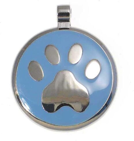 LuckyPet Paw Print Enamel Jewelry Pet ID Tag for Dogs and Cats, Personalized Engraving on The Back Side, Large (1 & 3/16 inches), Pink in Saudi Arabia