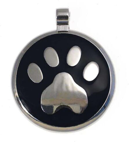 LuckyPet Paw Print Enamel Jewelry Pet ID Tag for Dogs and Cats, Personalized Engraving on The Back Side, Large (1 & 3/16 inches), Pink in Saudi Arabia