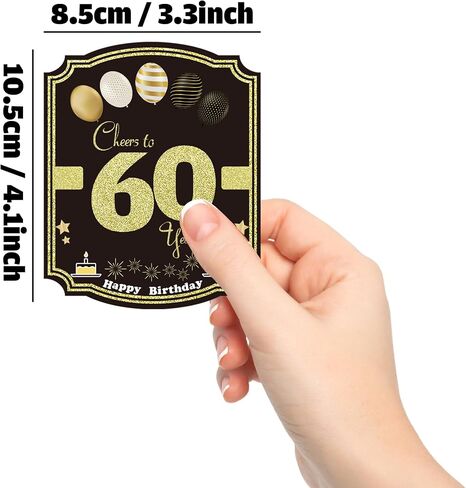 SUMERK 6 PCS 50th عيد ميلاد ملصقات مع أقواس - ملصقات جمالية مقاومة للماء للبطاقات والزجاجات - عيد ميلاد سعيد 50 in Saudi Arabia