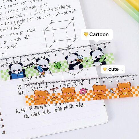 4 Pcs Cute Rulers Acrylic Ruler 15cm Lovey Animal Ruler Cartoon Straight Ruler Small Ruler Centimeter Measuring Ruler Journal Ruler (Cartoon Animal) in Saudi Arabia