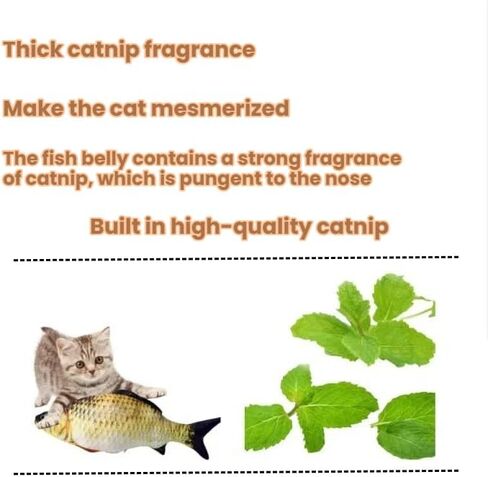 Catnip Toys 5 Pcs Set Crinkle Sound Catnip Fish, Soft and Durable, Stuffed with Natural Catnip Interactive Kitten Toy for Indoor Cat Exercise for Cats(Multi Colors) in Saudi Arabia
