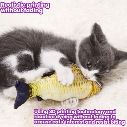 Catnip Toys 5 Pcs Set Crinkle Sound Catnip Fish, Soft and Durable, Stuffed with Natural Catnip Interactive Kitten Toy for Indoor Cat Exercise for Cats(Multi Colors) in Saudi Arabia