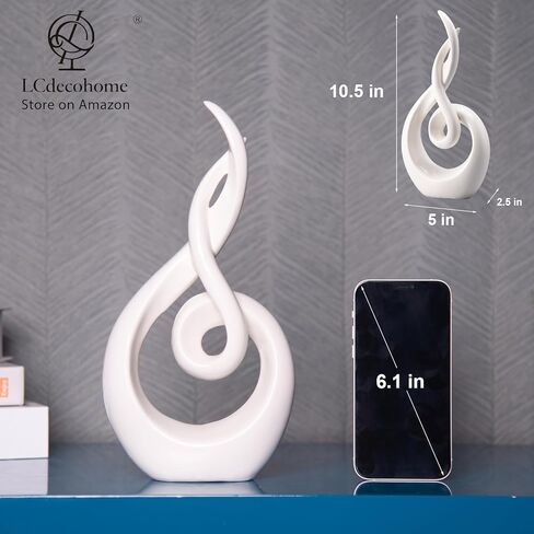 ديكور طاولة فني تجريدي حديث - تمثال سيراميك زخارف زرقاء حديثة لغرفة المعيشة فكرة هدية رائعة لديكور المنزل 5 * 2.5 * 10.5 بوصة in Kuwait