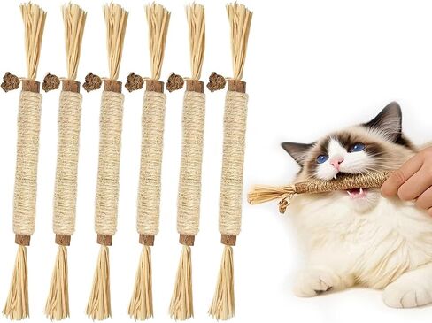 ألعاب Cat Silvervine الطبيعية ، عصي مزيج Catmint Silvervine ، Catnip Kittens مضغ ألعاب تنظيف الأسنان (6 عبوات) in Saudi Arabia