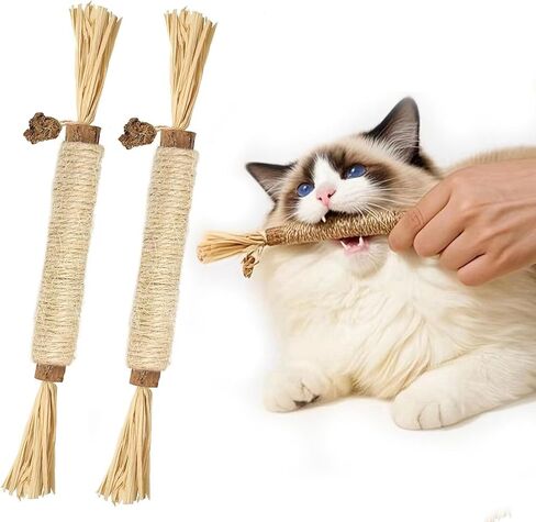 Natural Silvervine Sticks Cat Toys, Catmint Silvervine Blend Sticks, Catnip Kittens Chew Toys Teeth Cleaning (6 Pack) in Saudi Arabia
