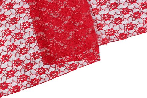 MDS Pack of 5 Yard Bridal Solid Raschel Lace Fabric, Vintage Lace Fabric Bolt for Wedding Dress,Fashion, Crafts, Decorations Lace Trim Fabric 55" Width- Eggplant in Saudi Arabia