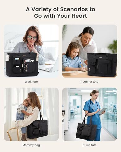 LOVEVOOK Laptop Tote Bag for Women Work, Teacher Tote Nurse Bags with Zipper for Travel, Daily, College in Saudi Arabia