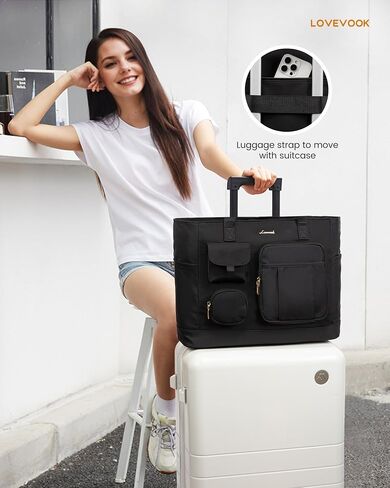 LOVEVOOK Laptop Tote Bag for Women Work, Teacher Tote Nurse Bags with Zipper for Travel, Daily, College in Saudi Arabia