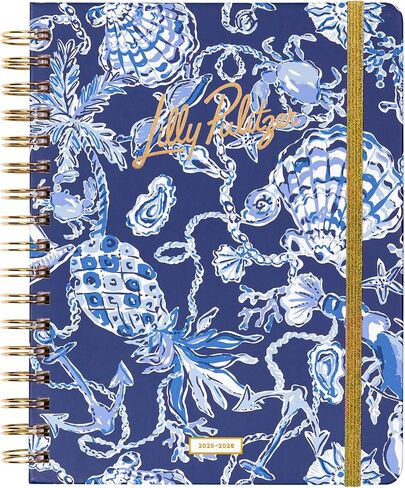 Lilly Pulitzer Large Monthly Planner August 2025 - December 2026, Monthly Agenda & Calendar, Stickers, Pockets, & Spiral Binding (Sapphire Pool Barefoot Beachcomber) in Saudi Arabia