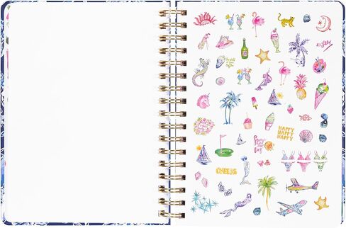 Lilly Pulitzer Large Monthly Planner August 2025 - December 2026, Monthly Agenda & Calendar, Stickers, Pockets, & Spiral Binding (Sapphire Pool Barefoot Beachcomber) in Saudi Arabia
