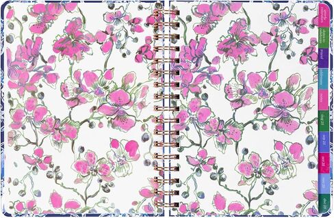 Lilly Pulitzer Large Monthly Planner August 2025 - December 2026, Monthly Agenda & Calendar, Stickers, Pockets, & Spiral Binding (Sapphire Pool Barefoot Beachcomber) in Saudi Arabia