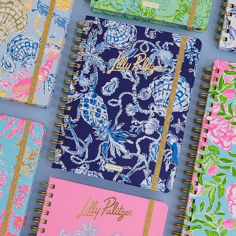 Lilly Pulitzer Large Monthly Planner August 2025 - December 2026, Monthly Agenda & Calendar, Stickers, Pockets, & Spiral Binding (Sapphire Pool Barefoot Beachcomber) in Saudi Arabia