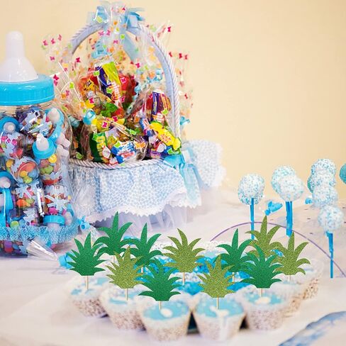 Rsstarxi 32 Pack Summer Beach Cupcake Toppers with Ball Sun Umbrella Water Gun Slippers Cupcake Picks Hello Hawaiian Cake Decorations for Baby Shower Hawaiian Summer Pool Themed Party Decor in Saudi Arabia