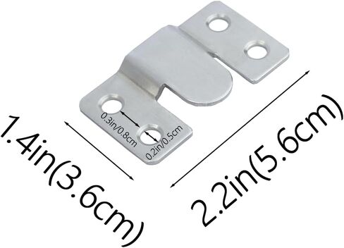 4 Pairs Stainless Steel Flush Mount Bracket Interlocking Headboard Hardware for Picture Hangers,Interlocking Heavy Duty Photo Frame Hook,Interlock Bracket Furniture Connector (Silver) in Saudi Arabia