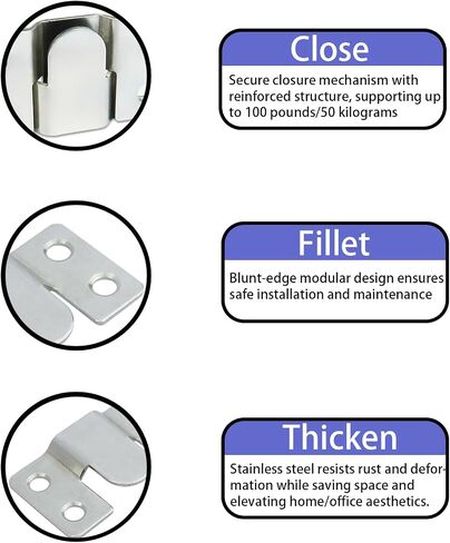 4 Pairs Stainless Steel Flush Mount Bracket Interlocking Headboard Hardware for Picture Hangers,Interlocking Heavy Duty Photo Frame Hook,Interlock Bracket Furniture Connector (Silver) in Saudi Arabia