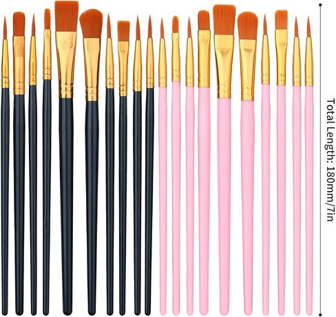 10 PCS Purple Purte Brushes مجموعة - فرش فنان شعر من النايلون للزيت واللوحة المائية والأكريليك - مثالية للقماش والروك والأظافر - هدية رائعة للفنانين in Kuwait