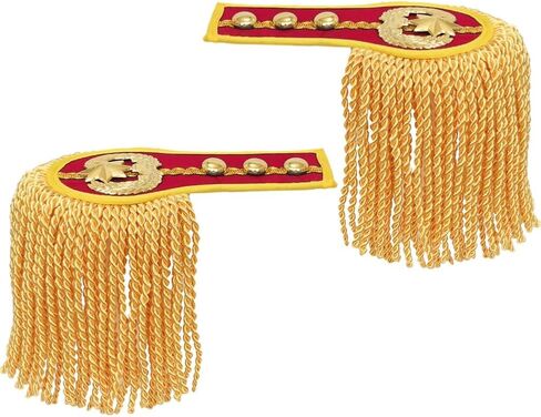 2pcs Golden Shoulder Badge Fashionable Tassel Epaulettes Shoulder Decoration with Iron Chains for Jackets Metal Punk Fringe in Kuwait