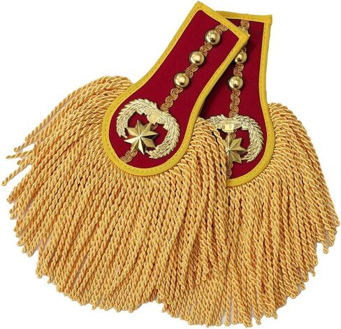 2pcs Golden Shoulder Badge Fashionable Tassel Epaulettes Shoulder Decoration with Iron Chains for Jackets Metal Punk Fringe in Kuwait