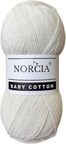 Baby Cotton, 55% Cotton 45% Acrylic Yarn, Fine/Sport (2) for Crochet and Knitting, Soft Amigurumi Yarn, 100 gr (361 yds) in Saudi Arabia