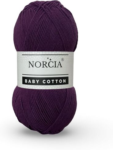 Baby Cotton, 55% Cotton 45% Acrylic Yarn, Fine/Sport (2) for Crochet and Knitting, Soft Amigurumi Yarn, 100 gr (361 yds) in Saudi Arabia