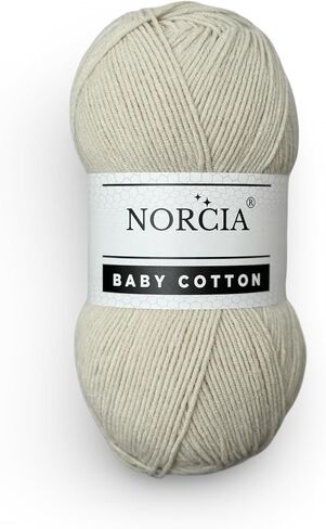 Baby Cotton, 55% Cotton 45% Acrylic Yarn, Fine/Sport (2) for Crochet and Knitting, Soft Amigurumi Yarn, 100 gr (361 yds) in Saudi Arabia