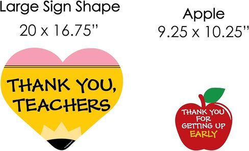 Big Dot of Happiness Teacher Appreciation Yard Sign Kit - Outdoor Lawn Decorations with Large Thank You Teachers Sign and 7 Apple-Shaped Signs, Durable Weather-Resistant Plastic with Stakes in Saudi Arabia