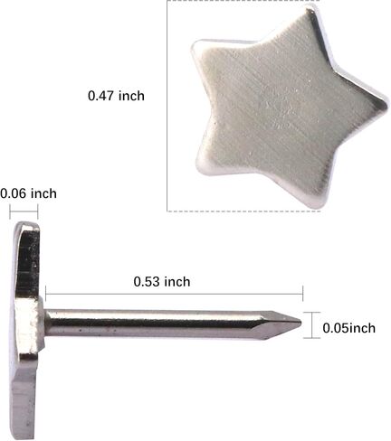 Push Pins Star Shape Cork Board Decoration Pins Message Drawing Pin Map Tacks,Pack of 100 (Silver), HH0168 in Saudi Arabia
