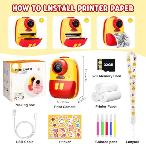 Print Paper for Kids Instant Print Camera, Premium Photo Printer Thermal Paper, Kid's Instant Print Camera Refill Paper 57 x 25 mm Print Paper in Kuwait