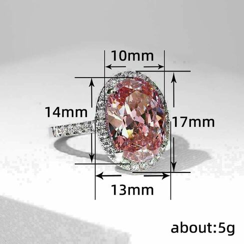 Rkkojjo 925 Sterling Silver Shiny Full Diamond Gemstone Ring Ring 18K Pink Cubic Zirconia Promise Cocktail Rings Enternity Engagement Band Band For Women 8 in Kuwait