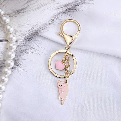 Cute Black Cat Keychain Fun Cartoon Kitten Cute Aesthetics Key Ring for Animal Cat Lovers Mother'S Day Gift Key Chain Girl Lady Birthday Anniversary Holiday Gift Back-To-School Pupil Gift in Saudi Arabia