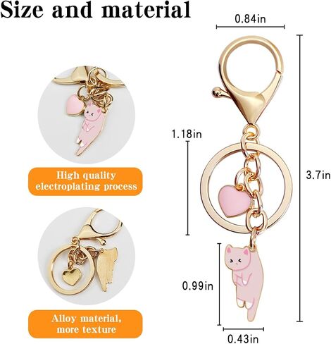 Cute Black Cat Keychain Fun Cartoon Kitten Cute Aesthetics Key Ring for Animal Cat Lovers Mother'S Day Gift Key Chain Girl Lady Birthday Anniversary Holiday Gift Back-To-School Pupil Gift in Saudi Arabia