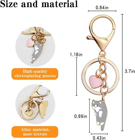 Cute Black Cat Keychain Fun Cartoon Kitten Cute Aesthetics Key Ring for Animal Cat Lovers Mother'S Day Gift Key Chain Girl Lady Birthday Anniversary Holiday Gift Back-To-School Pupil Gift in Saudi Arabia