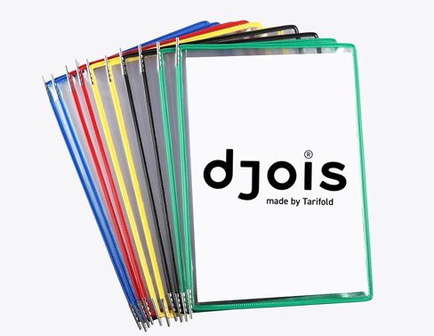 Tarifold DJOIS Pivoting Pockets for Wall or Desk Systems - Durable Anti-Glare Material - Letter-Size - 10 Pockets - 20 Sheet Capacity - Wire-Reinforced - Made in France - Assorted Colors in Saudi Arabia