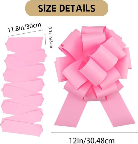 4 Pcs Giant Bows,12 Inches Big Gift Bow for appliances,Bikes,Table Decorations and Party Events (Pink) in Kuwait