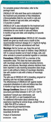 Credelio Cat Tick & Flea Prevention وعلاج Cats 4.1-17 رطل. | إمداد 1 شهر in Saudi Arabia