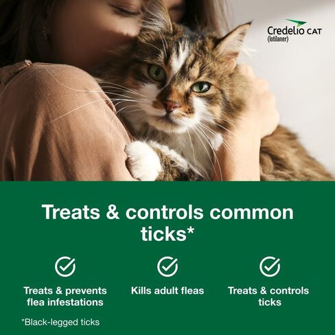 Credelio Cat Tick & Flea Prevention وعلاج Cats 4.1-17 رطل. | إمداد 1 شهر in Saudi Arabia