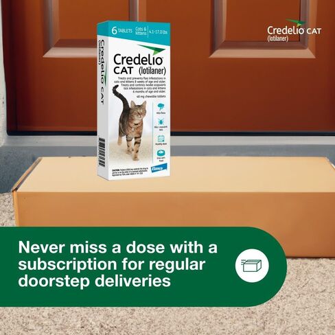 Credelio Cat Tick & Flea Prevention وعلاج Cats 4.1-17 رطل. | إمداد 1 شهر in Saudi Arabia