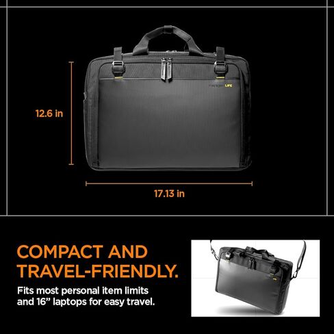 Spigen Klasden Proive Business Messenger Business Counter حقيبة مع حزام الأمتعة لـ MacBook Pro/Air Lenovo و HP والمزيد in Saudi Arabia