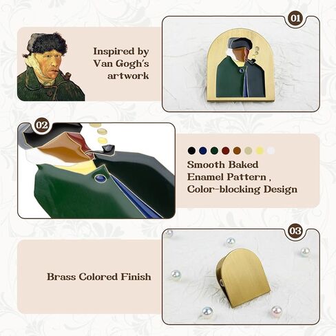 Lychii Van Gogh Travelers Notebook Clip, Brass Colored Metal Book Clip Journal Accessories for Planner, Sketch Book, Scrapbook, Desktop Decor in Saudi Arabia