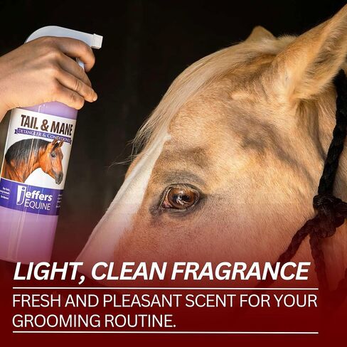 Jeffers Equine Tail & Mane Detangler & Depytorser للخيول ، جالون 1 - لينة ، لامعة وحريرية - يزيل العطر والتشابك ، والتحكم في تجعد ، وصيغة الحجم - صحية ، وخفيفة ونظيفة. in Saudi Arabia