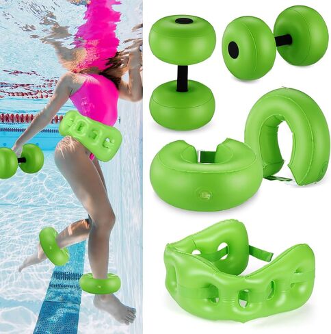 5 Pcs Water Workout Combo Set Includes PVC Water Dumbbell Water Weight Swimming Float Belt Soft Padded for Water Aerobics, Pool Fitness, Water Exercise Tool (Purple,Classic Style) in Saudi Arabia