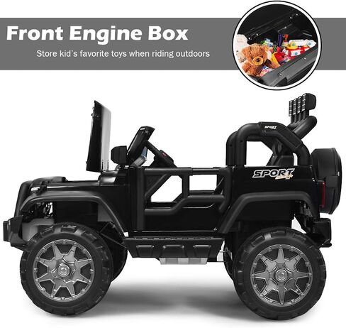 Costzon 2-Seater Ride on Truck, 12V Battery Powered Electric Vehicle Toy w/Storage, Remote Control, 3 Speed, LED Lights, MP3, Horn, Music, 2 Doors Open, Spring Suspension, Ride on Car for Kids (Red) in Saudi Arabia