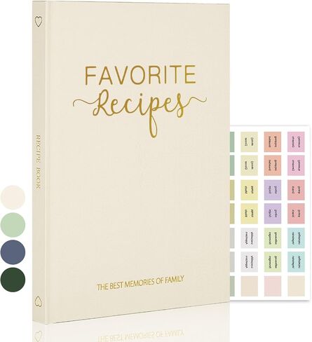 Blank Recipe Book to Write in Your Own Recipes, Hardcover Recipe Journal, 140+ Empty Family Recipe Book, Waterproof Recipe Notebook, Cream in Saudi Arabia