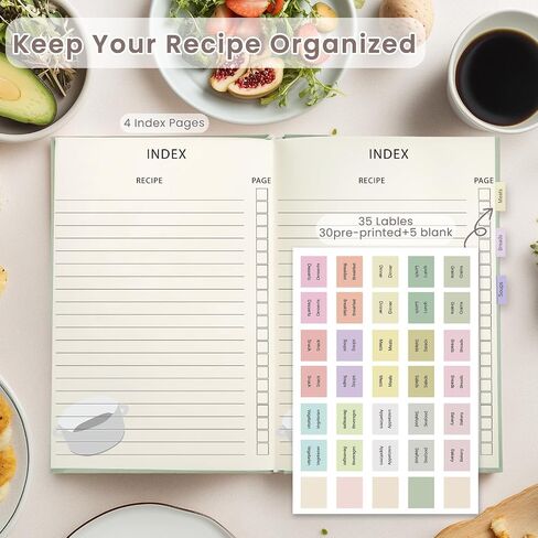 Blank Recipe Book to Write in Your Own Recipes, Hardcover Recipe Journal, 140+ Empty Family Recipe Book, Waterproof Recipe Notebook, Cream in Saudi Arabia