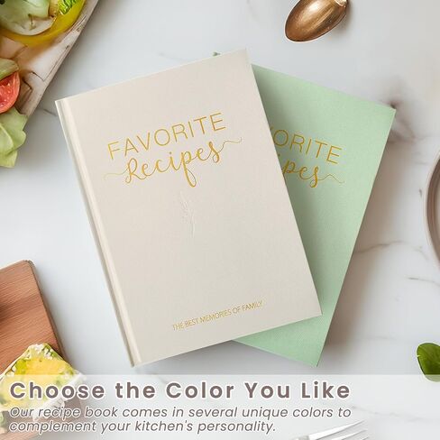 Blank Recipe Book to Write in Your Own Recipes, Hardcover Recipe Journal, 140+ Empty Family Recipe Book, Waterproof Recipe Notebook, Cream in Saudi Arabia