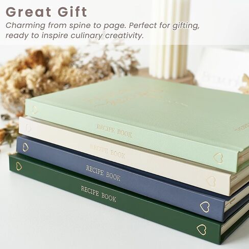 Blank Recipe Book to Write in Your Own Recipes, Hardcover Recipe Journal, 140+ Empty Family Recipe Book, Waterproof Recipe Notebook, Cream in Saudi Arabia