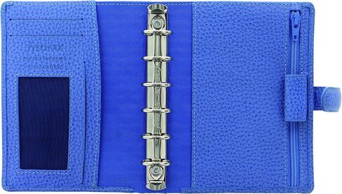 Filofax Finsbury Organizer, Pocket Size, Vista Blue - Traditional Grained Leather, Six Rings, Week-to-View Calendar Diary, Multilingual, 2025 (C029502-25) in Saudi Arabia