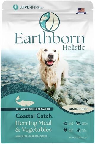 Earthborn Holistic Coastal Catch Dry Dog Food – with Herring Protein – Grain Free – Made in USA, 25 lb in Saudi Arabia