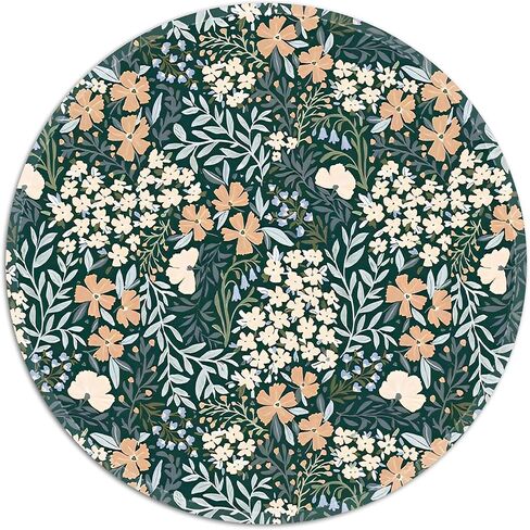 Round Mouse Pad with Stitched Edge, Glide Fabric Mousepad, Non-Slip Base Portable Mouse Pads, Small Mouse Mat for Office & Home, 7.87×7.87×0.12 inches (Little Flower) in Kuwait
